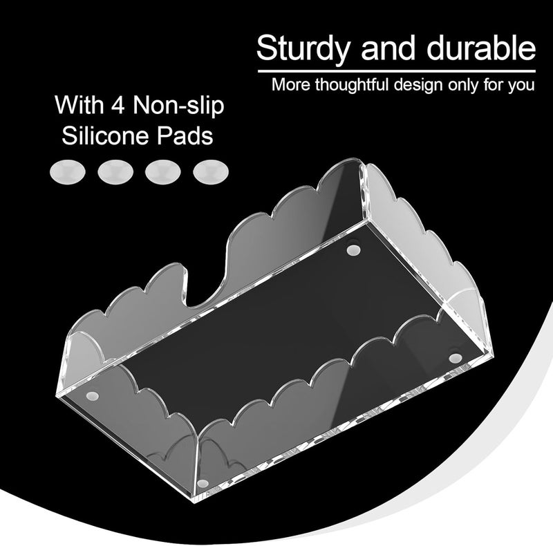 YAGELI Clear Acrylic Napkin Holder – Elegant Scalloped Tray for Bathroom, Kitchen, Dining Room – Flat Paper Towel & Disposable Napkin Holder for Weddings, Hotels, and Home Use(9.3x5.3x2.5 inch) - Image 5